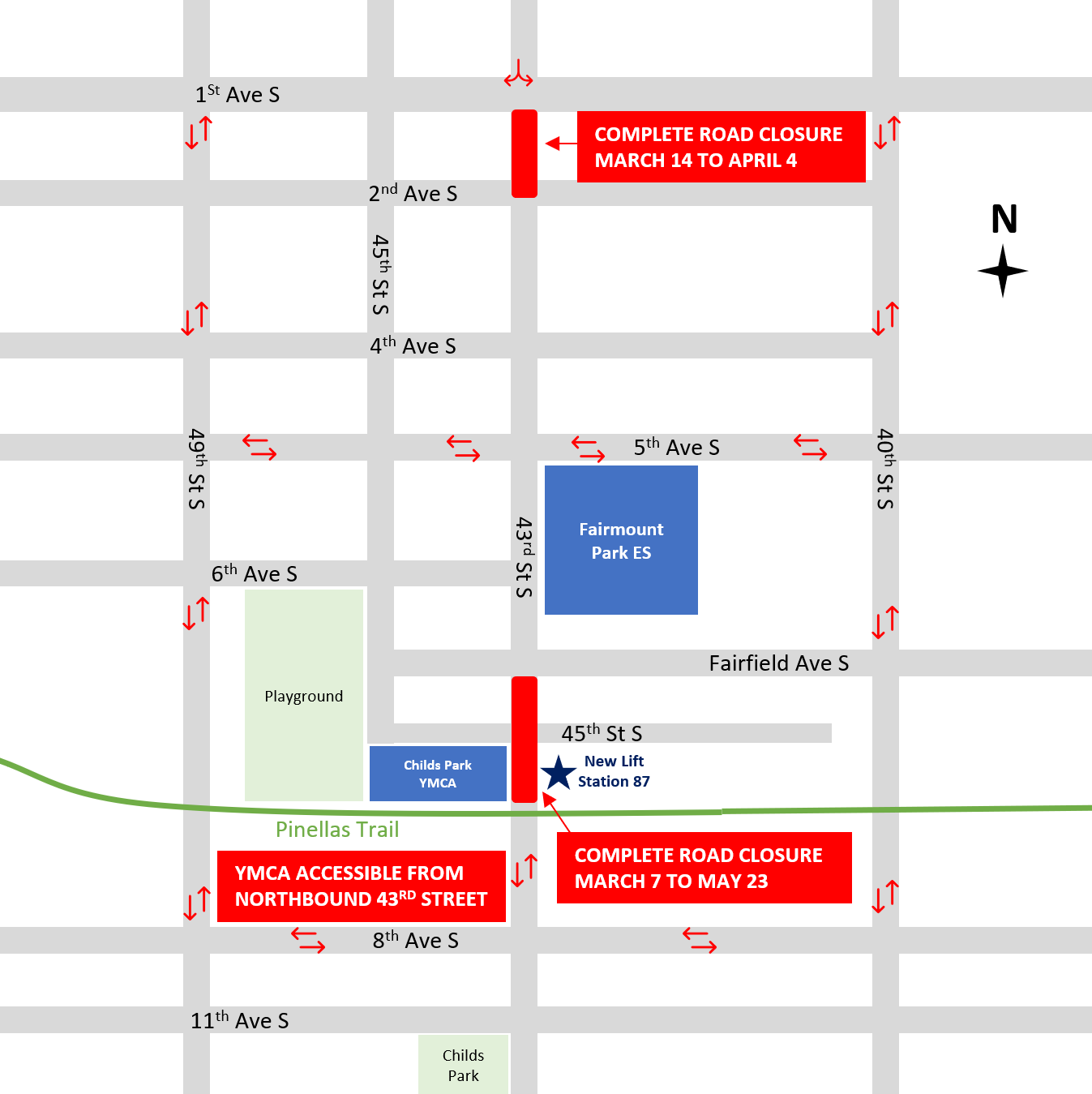 43rd Street Pipe Construction Map